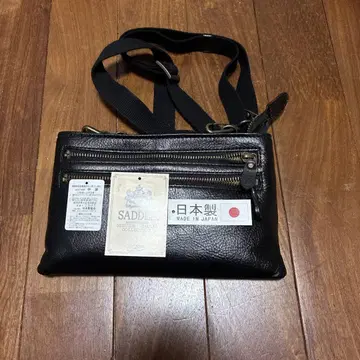 소가죽 SADDLE 일본제 가죽 숄더백 블랙 얇은 바닥