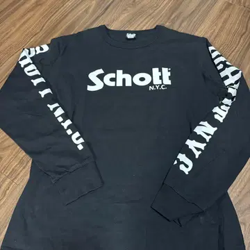 SCHOTT 샷 롱 T 블랙 X L