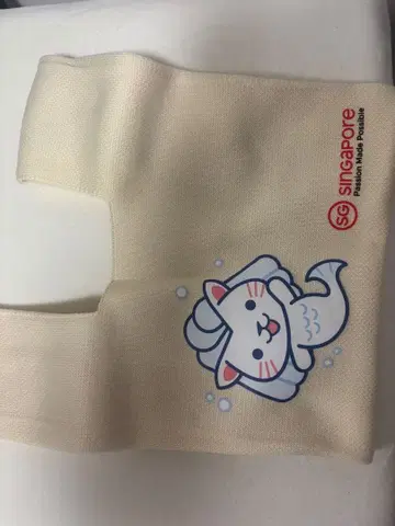 오사카 엑스포 한정 싱가포르관 마라이온 고양이 에코백 쇼핑백
