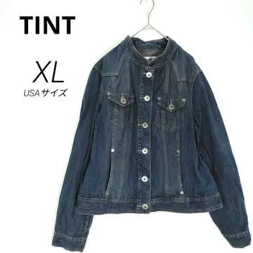 성숙 캐주얼 TINT 데님 자켓 스탠드 카라 파랑 [ XL ] 01-70