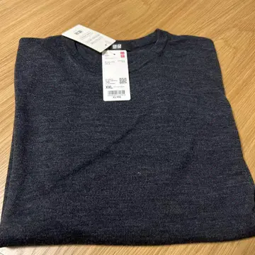 UNIQLO 메리노 크루넥 스웨터 다크 그레이 XXL