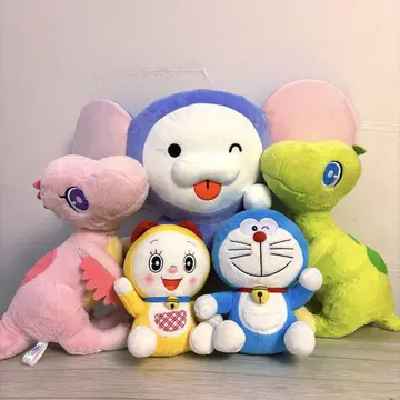 도라에몽 진구(노비타)의 신공룡 봉제 인형 큐 미 뮤 도라미짱 친푸이