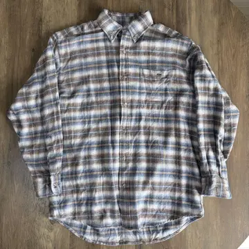 LACOSTE 옴브레 체크 플란넬 셔츠 90s 빈티지 섀도우