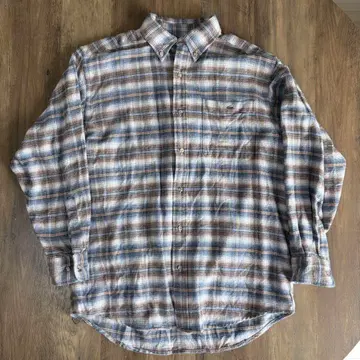 LACOSTE 옴브레 체크 플란넬 셔츠 90s 빈티지 섀도우