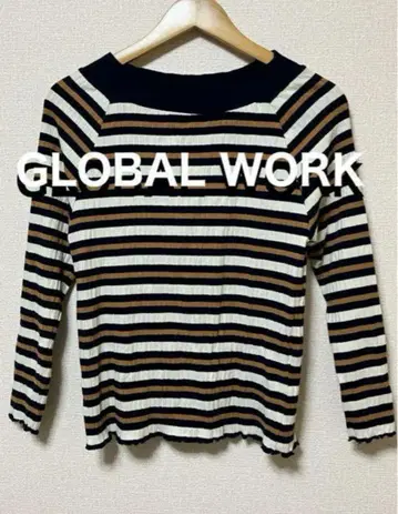 GLOBAL WORK 긴팔 스트라이프 상의 L 사이즈