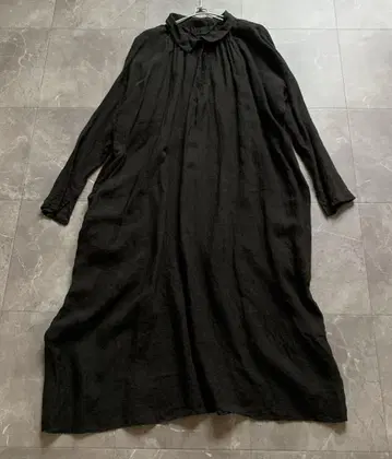 저널 스탠다드 랙 에어린넨 카라 부착 스키퍼 원피스 블랙