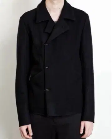 카즈유키 쿠마가이 어태치먼트 스트레치 캐시미어 혼방 멜톤 후크 P 코트