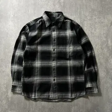 90s 옴브레 체크 셔츠 섀도우 체크