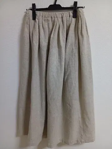 fog linen work 베이지 플리츠 롱 스커트