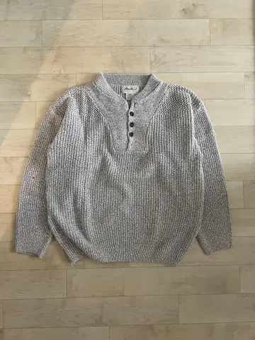 Eddie Bauer 헨리넥 코튼 니트 90s