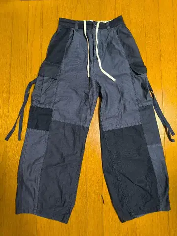 NOJAN 네이비 계열 카고 팬츠 패치워크