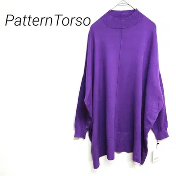 PatternTorso 택 포함 보라색 오버 사이즈 하이넥 니트 F