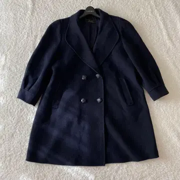 레리안 P코트 캐시미어 혼방 코트 네이비 루즈핏 더블 9호 일본제