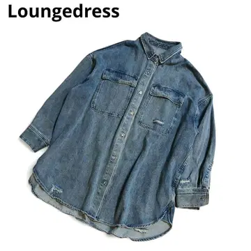 Loungedress 라운지 드레스 데미지 데님 셔츠 프리 사이즈