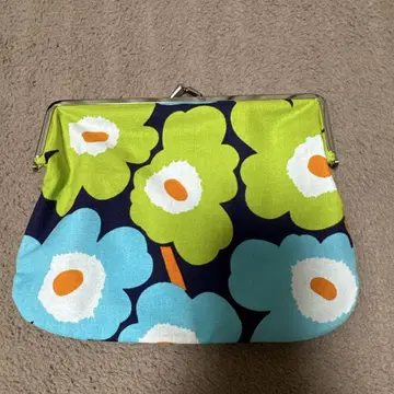 marimekko 플라워 프린트 가마구치 파우치