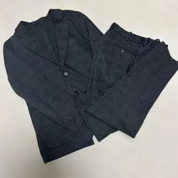 UNIQLO 컴포트 2B 자켓 바지 셋업 그레이 S