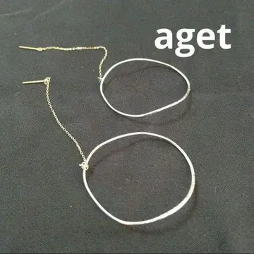 귀걸이 aget 아가트 K10 SV 2018년 한정판 아메리칸 귀걸이