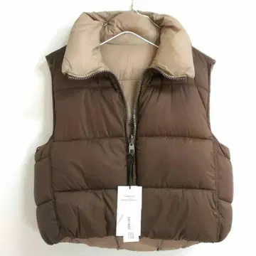 ZARA 퀼팅 베스트 리버서블 브라운