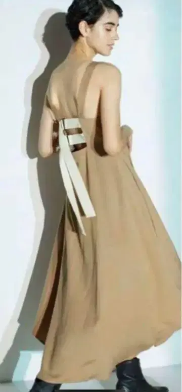 LEINWANDE 라인 belted Linen Dress