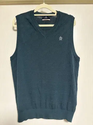 Munsingwear 다크 그린 V넥 베스트 L