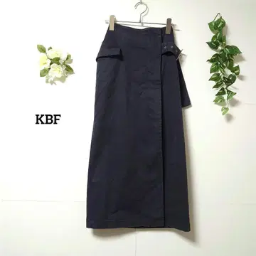 KBF 롱랩스커트 프리 네이비