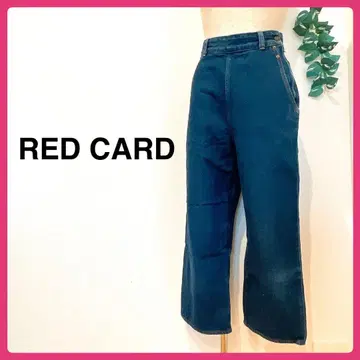 RED CARD 와이드 팬츠 사이드 지퍼 다크 블루 23인치