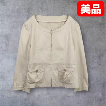 노카라 자켓 베이지 봄/가을 아우터 고급 면라이오셀