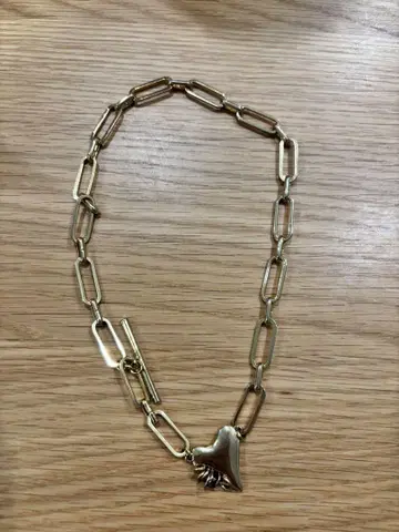 LAPUIS 코일 하트 초커 골드