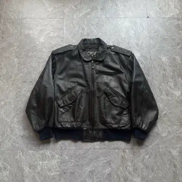 BUGLE BOY USA A-2 가죽 플라이트 자켓 블랙