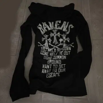 y2k 헤이세이 갸루 해골 영문 프린트T 긴팔 롱T 페어리 그런지