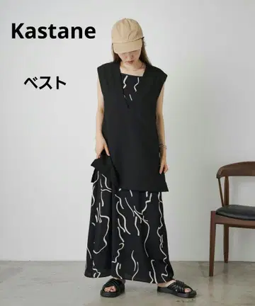 새상품급! 카스타네 2WAY 깊은 V넥 베스트 튜닉 원피스