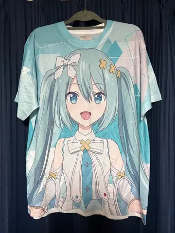극장판 프로젝트 세카이 열린 창의 세계의 미쿠 풀 그래픽 T셔츠