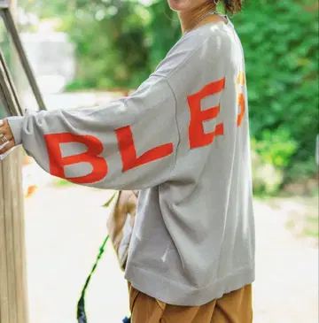 새상품 [be with M] 미사요 백 로고 가디건 그레이 M