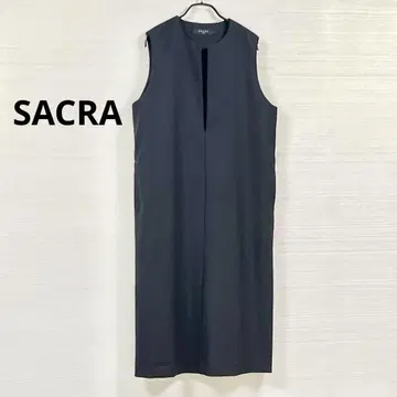 SACRA 슬리브리스 블랙 롱 원피스 점퍼 스커트