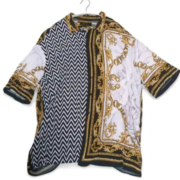 [ 새상품급 ] ZARA 자라 셔츠 반팔 셔츠 스카프 패턴 XL