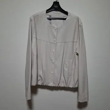 노카라 자켓 라이트 그레이 합성 피혁