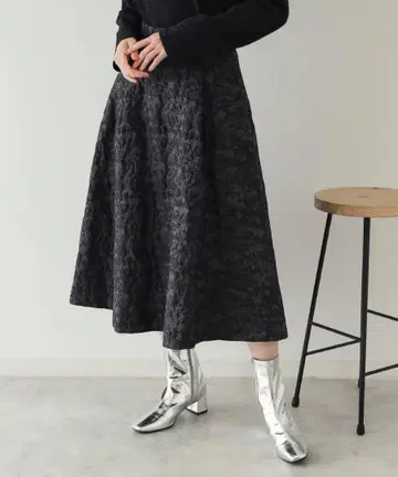 자카드 플레어 스커트 [ 세탁기 사용 가능 ]