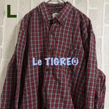 Le TIGRE 체크 무늬 긴팔 셔츠 L 사이즈