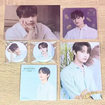 SEVENTEEN 준 카페 엽서 캔뱃지 코스터