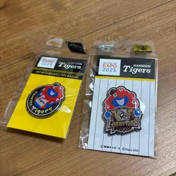 오사카 만박 먁먁 한신 타이거즈 리그 우승 기념 2개 핀 배지