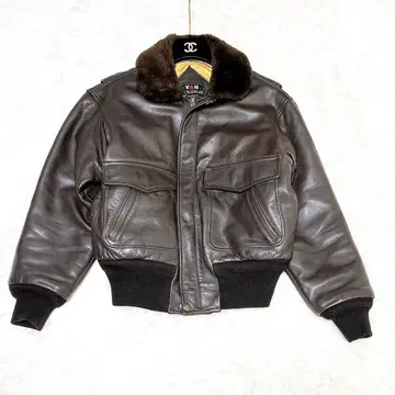 레어 VAN JACKET 플라이트 자켓 G-1 가죽 다크 브라운