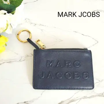 새상품급 마크제이콥스 프래그먼트 케이스 키링 포함 네이비 가죽