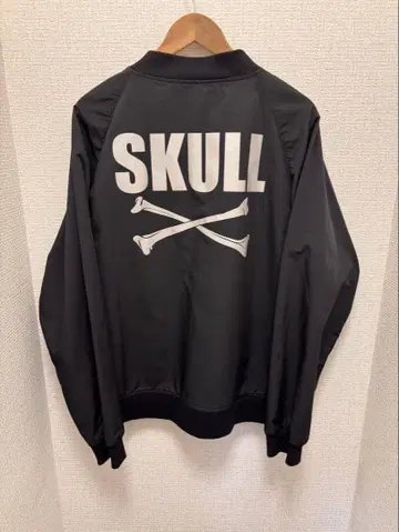 HYDROGEN SKULL 블랙 플라이트 자켓 XXL