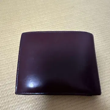 다크 레드 가죽 접이식 지갑