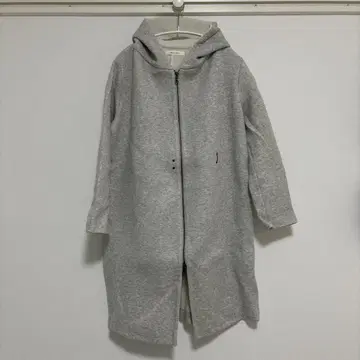 Doux archives 후드 부착 롱 후드티 그레이