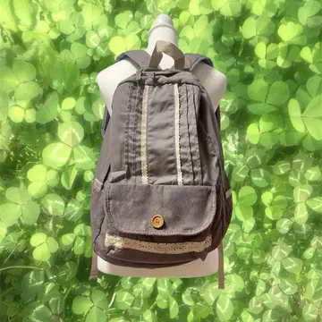 모리걸 페어리 그런지 00년대 헤이세이 레이스 버튼 백팩 그레이