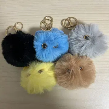 고양이? 동글동글 복슬복슬 키링 백참 5개 세트