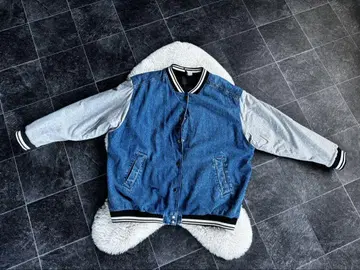 H&M 데님 바시티 자켓풍 자켓