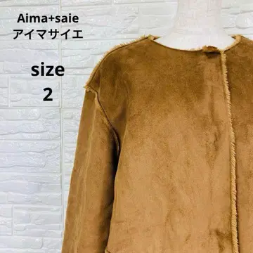 Aima+saie 아이마사이 브라운 2way 롱 코트 M
