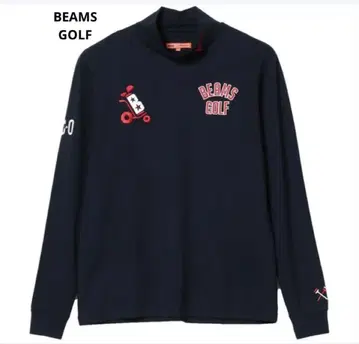 BEAMS (빔즈) 골프 투어 모크 터틀넥 셔츠, 네이비 XL